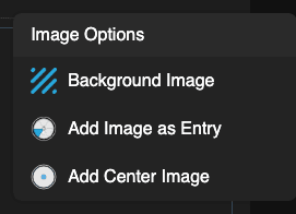 Image options menu from the picker wheel